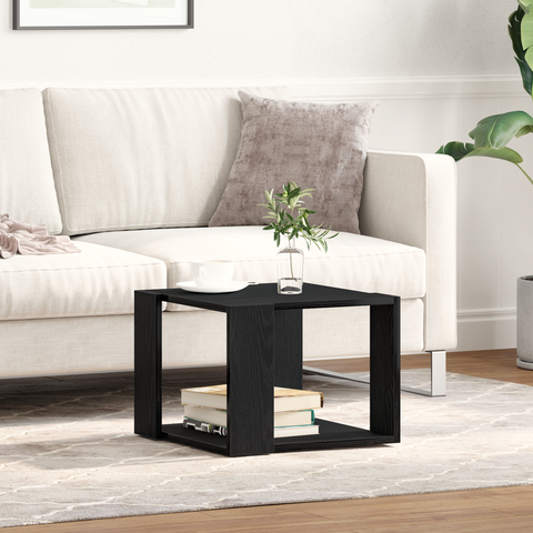 vidaXL Coffee Table Black oak 40x40x30 cm Engineered wood