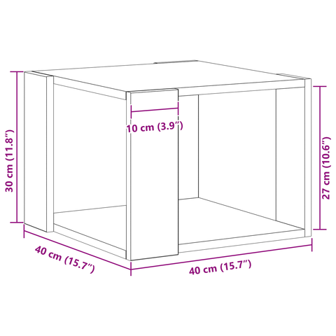 vidaXL Coffee Table Black oak 40x40x30 cm Engineered wood