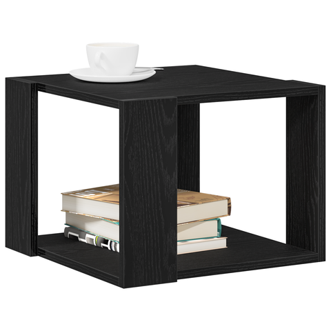 vidaXL Coffee Table Black oak 40x40x30 cm Engineered wood