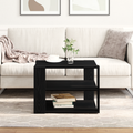 vidaXL Coffee Table Black Oak 59,5x59,5x40 cm Engineered Wood