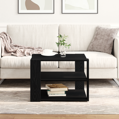 vidaXL Coffee Table Black Oak 59,5x59,5x40 cm Engineered Wood