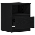 vidaXL Black Oak Nightstand 15.7x15.7x19.7 inches Made of Engineered Wood