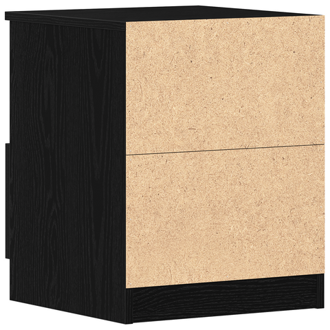 vidaXL Black Oak Nightstand 15.7x15.7x19.7 inches Made of Engineered Wood