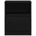 vidaXL Black Oak Nightstand 15.7x15.7x19.7 inches Made of Engineered Wood