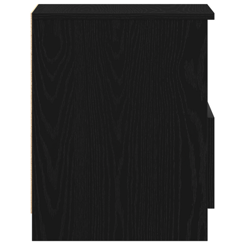 vidaXL Black Oak Nightstand 15.7x15.7x19.7 inches Made of Engineered Wood
