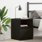 vidaXL Black Oak Nightstand 15.7x15.7x19.7 inches Made of Engineered Wood