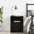 vidaXL Black Oak Nightstand 15.7x15.7x19.7 inches Made of Engineered Wood
