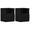 vidaXL Nightstands 2-Pack Black Oak 40x40x50 cm Made of Engineered Wood