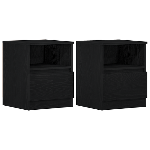 vidaXL Nightstands 2-Pack Black Oak 40x40x50 cm Made of Engineered Wood