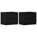 vidaXL Nightstands 2 pack Black Oak 50x40x43.5 cm Made from Engineered Wood