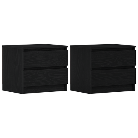 vidaXL Nightstands 2 pack Black Oak 50x40x43.5 cm Made from Engineered Wood
