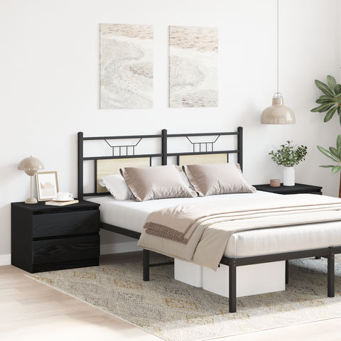 vidaXL Nightstands 2 pack Black Oak 50x40x43.5 cm Made from Engineered Wood