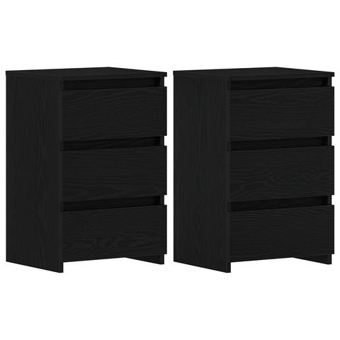 vidaXL Nightstands 2 pcs Black Oak 40x35x62.5 cm Made of Engineered Wood