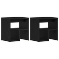 vidaXL Bedside Tables Set of 2 Black Oak Engineered wood 40x30x40