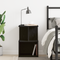vidaXL Black Oak Nightstand, 35x35x55 cm, Made from Engineered Wood