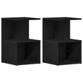 vidaXL Nightstands 2 pcs Black Oak 35x35x55 cm Engineered Wood