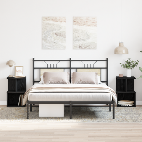 vidaXL Nightstands 2 pcs Black Oak 35x35x55 cm Engineered Wood