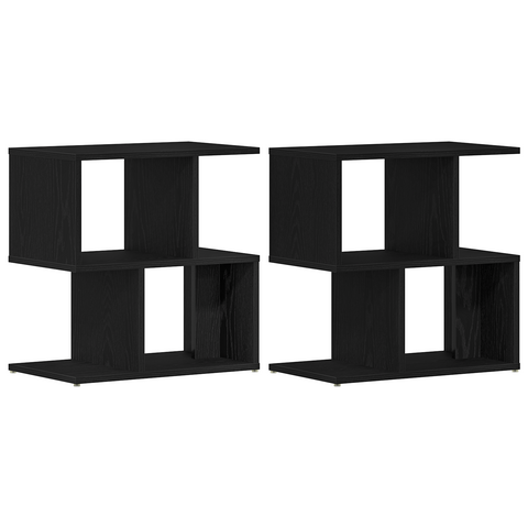 vidaXL Bedside Cabinet 2 pcs Black Oak 50x30x51,5 cm Engineered Wood