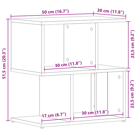 vidaXL Bedside Cabinet 2 pcs Black Oak 50x30x51,5 cm Engineered Wood