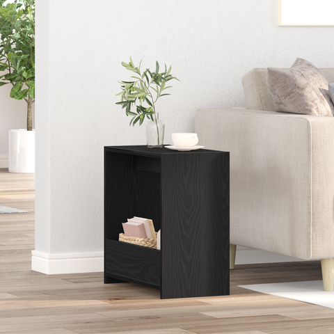 vidaXL Side Table Black Oak 50x26x50 cm Engineered Wood