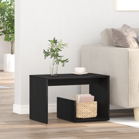 vidaXL Side Table Black Oak 59x36x38 cm Engineered Wood