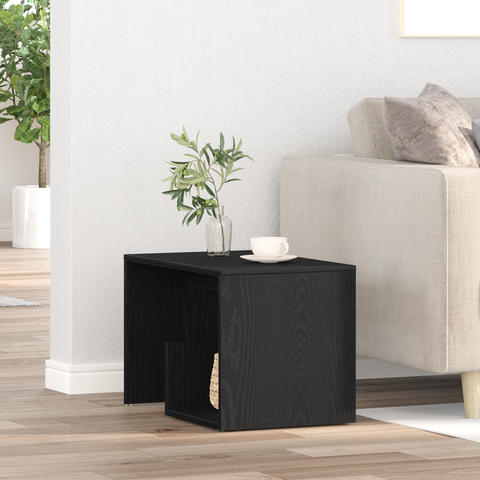 vidaXL Side Table Black Oak 59x36x38 cm Engineered Wood