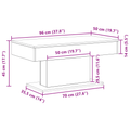 vidaXL Black Oak Coffee Table - 96x50x45 cm, Made from Engineered Wood