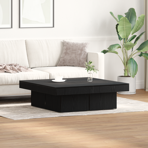vidaXL Black Oak Coffee Table 90x90x28 cm Made from Engineered Wood