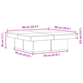 vidaXL Black Oak Coffee Table 90x90x28 cm Made from Engineered Wood