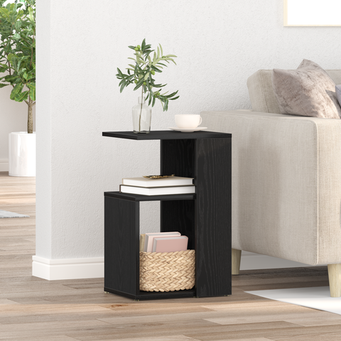 vidaXL Side Table Black Oak 36x30x56 cm Engineered Wood