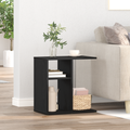 vidaXL Side Table - Black Oak, 50x30x50 cm, Engineered Wood