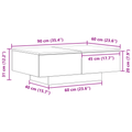 vidaXL Black Oak Coffee Table - 90x60x31 cm, Made from Engineered Wood