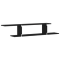 vidaXL Black Oak Wall-Mounted TV Shelf - 125x18x23 cm, Made from Engineered Wood
