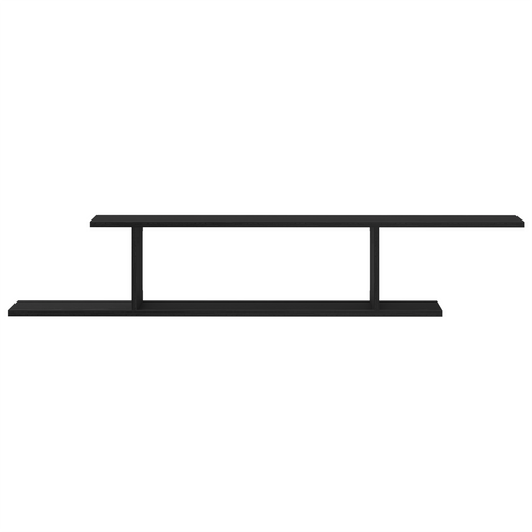 vidaXL Black Oak Wall-Mounted TV Shelf - 125x18x23 cm, Made from Engineered Wood