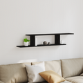 vidaXL Black Oak Wall-Mounted TV Shelf - 125x18x23 cm, Made from Engineered Wood