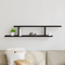vidaXL Black Oak Wall-Mounted TV Shelf - 125x18x23 cm, Made from Engineered Wood