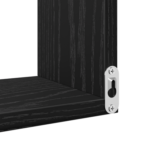 vidaXL Wall Corner Shelf with Shelf 2 pcs Black oak 40 x 40 x 49.5 cm