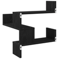 vidaXL Wall Corner Shelf with Shelf 2 pcs Black oak 40 x 40 x 49.5 cm