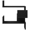 vidaXL Wall Corner Shelf with Shelf 2 pcs Black oak 40 x 40 x 49.5 cm
