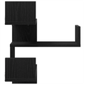 vidaXL Wall Corner Shelf with Shelf 2 pcs Black oak 40 x 40 x 49.5 cm