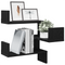 vidaXL Wall Corner Shelf with Shelf 2 pcs Black oak 40 x 40 x 49.5 cm