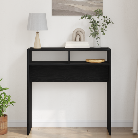 vidaXL Black Oak Console Table - 78x30x80 cm - Made from Engineered Wood