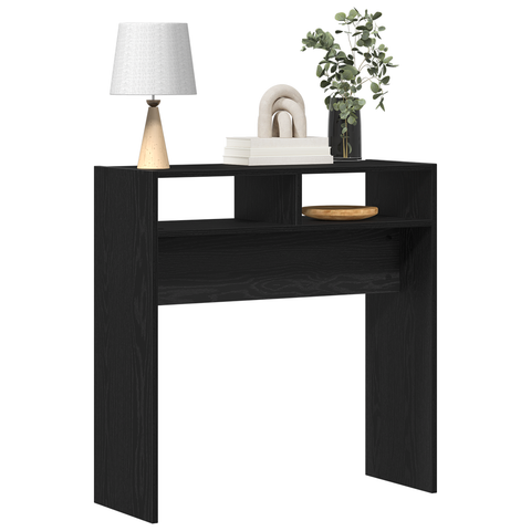 vidaXL Black Oak Console Table - 78x30x80 cm - Made from Engineered Wood