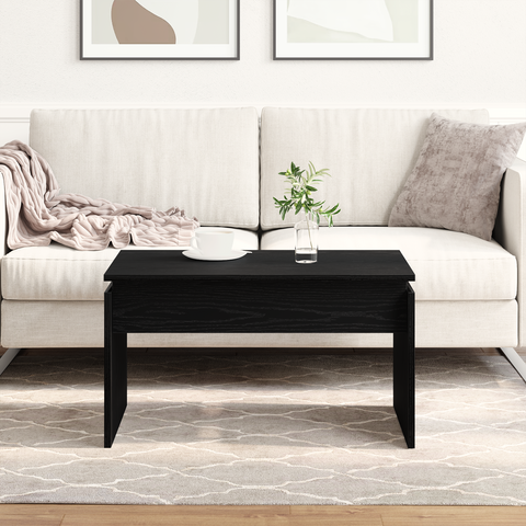 vidaXL Black Oak Coffee Table 68x38x50 cm Made from Engineered Wood