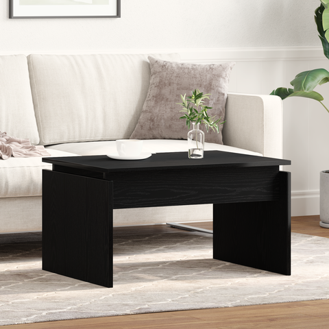 vidaXL Black Oak Coffee Table 68x38x50 cm Made from Engineered Wood