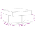 vidaXL Black Oak Coffee Table - 57x57x30 cm - Engineered Wood