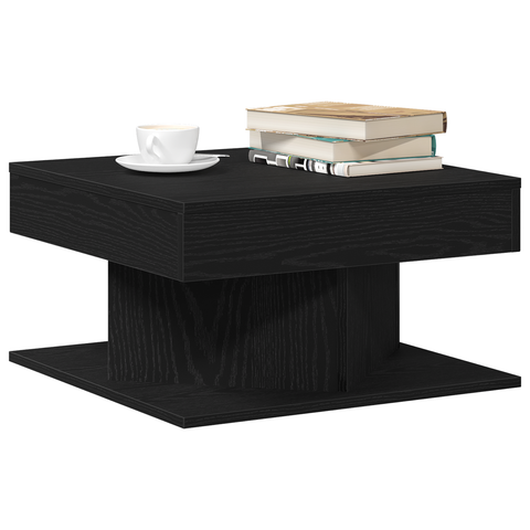 vidaXL Black Oak Coffee Table - 57x57x30 cm - Engineered Wood