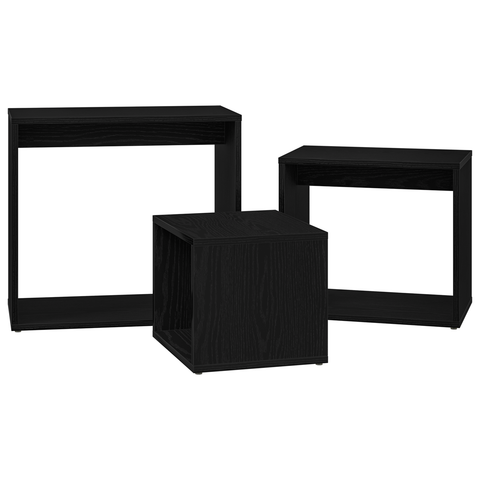 vidaXL Nesting Tables Set of 3 - Black Oak Engineered Wood