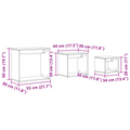 vidaXL Nesting Tables Set of 3 - Black Oak Engineered Wood