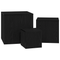 vidaXL 3 Piece Stackable Side Table Set Black Oak Engineered Wood
